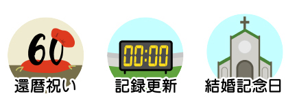 還暦祝い、記録更新、結婚記念日